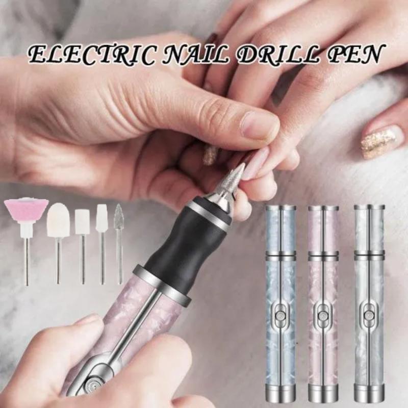 Cordless Electric Nail Drill Kit Portable USB Rechargeable Electric Nail File Set Nail Drill Machine Manicure Pedicure Tools_voghion.com