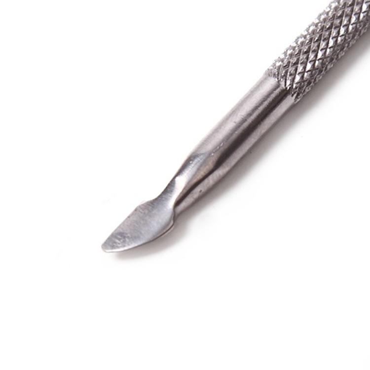 Repousse-cuticules double embout en acier inoxydable pour pédicure, manucure et nail art (outil unisexe)_voghion.com