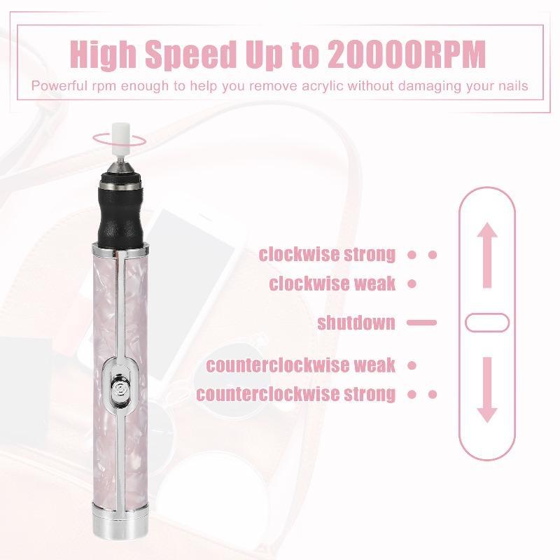 Electric Nail Drill Kit Portable Rechargeable Manicure Set_voghion.com
