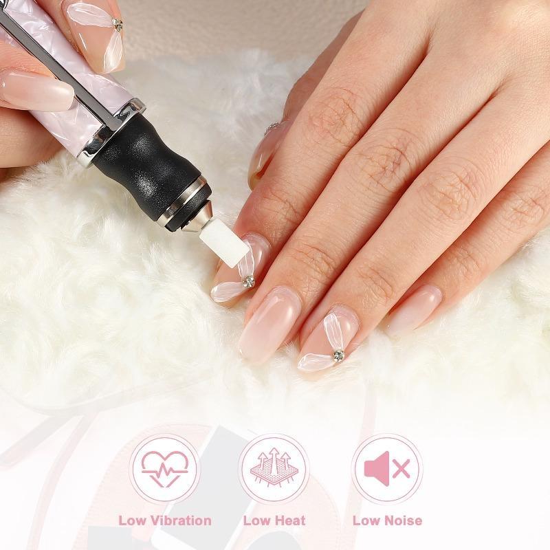 Cordless Electric Nail Drill Kit Portable USB Rechargeable Electric Nail File Set Nail Drill Machine Manicure Pedicure Tools_voghion.com