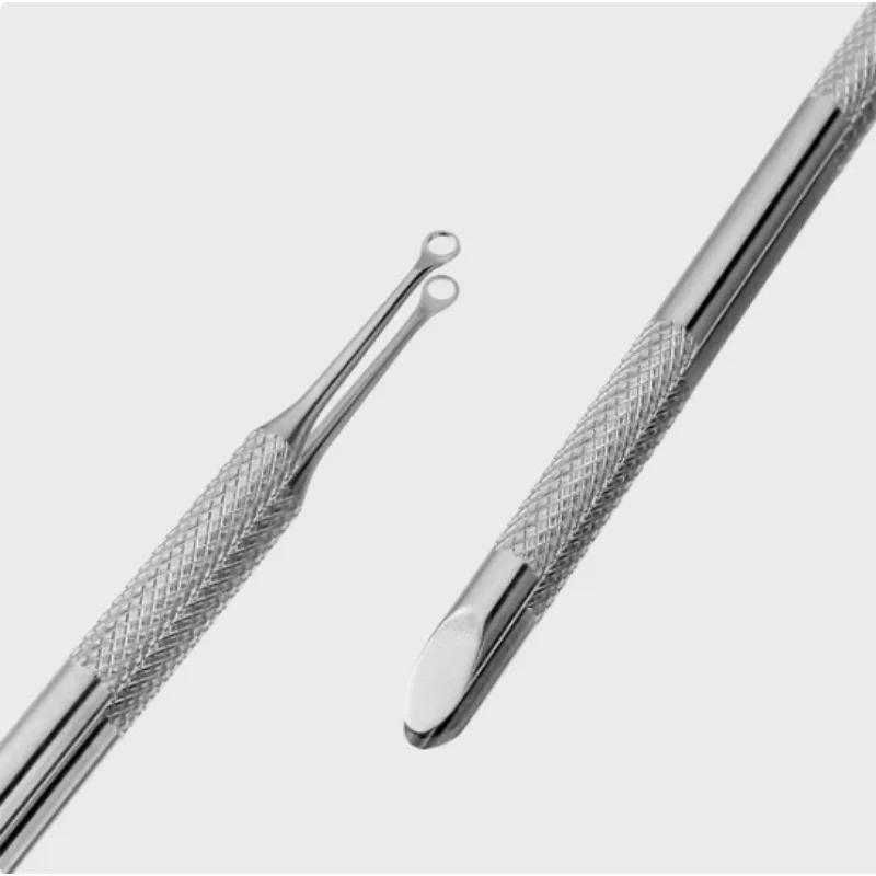Neuer doppelseitiger Nagelhautschieber aus Edelstahl mit rundem, abgeschrägtem Kopf – Maniküre- und Nagelkunstwerkzeug_voghion.com