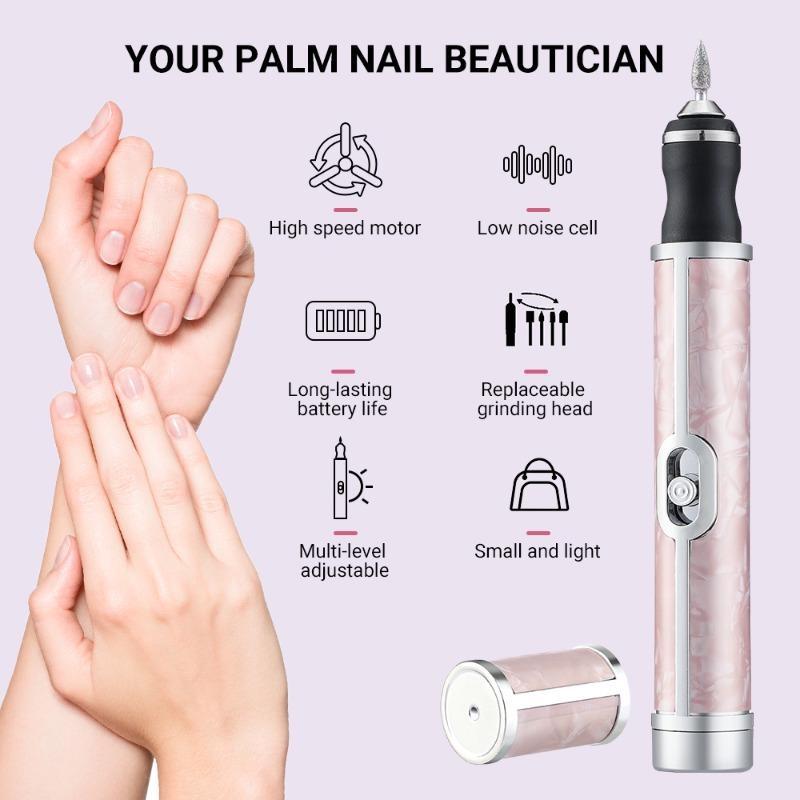Cordless Electric Nail Drill Kit Portable USB Rechargeable Electric Nail File Set Nail Drill Machine Manicure Pedicure Tools_voghion.com
