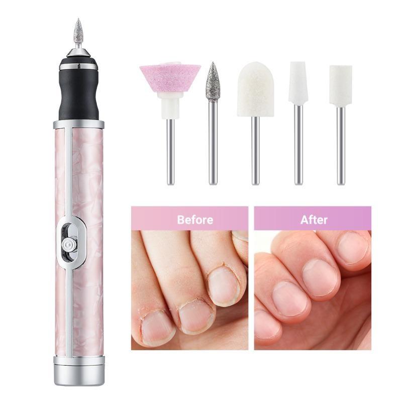 Cordless Electric Nail Drill Kit Portable USB Rechargeable Electric Nail File Set Nail Drill Machine Manicure Pedicure Tools_voghion.com