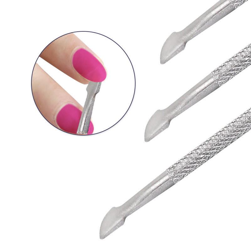 Stainless Steel Double-Ended Nail Polish Remover & Cuticle Pusher Manicure Tool_voghion.com