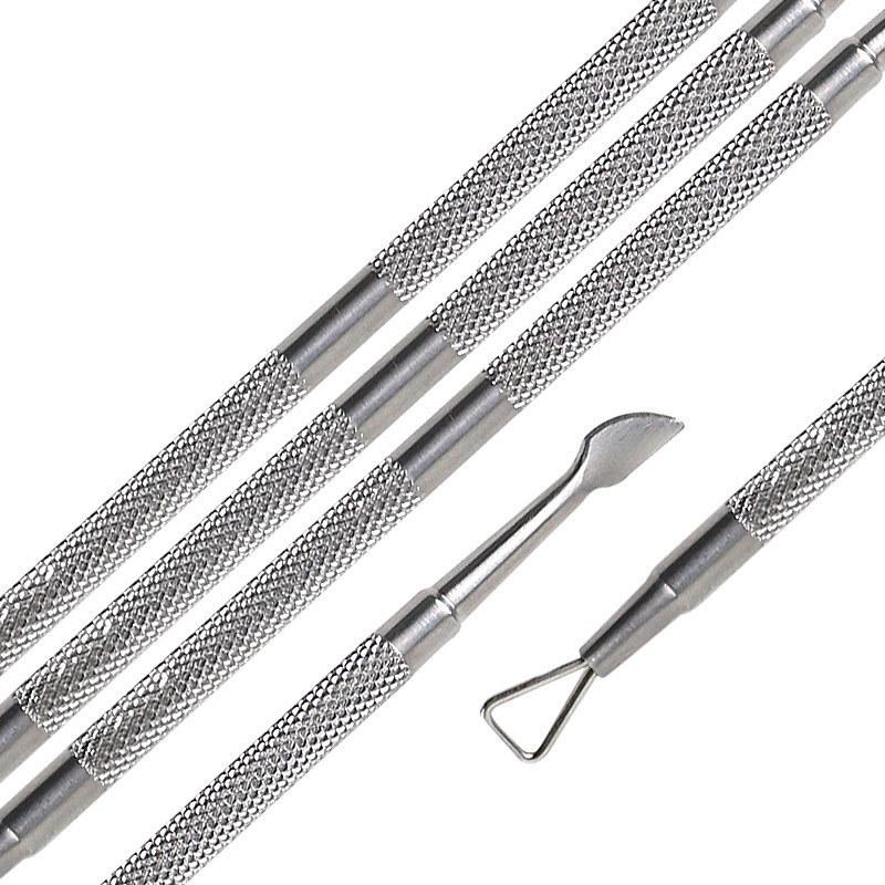 Stainless Steel Double-Ended Nail Polish Remover & Cuticle Pusher Manicure Tool_voghion.com