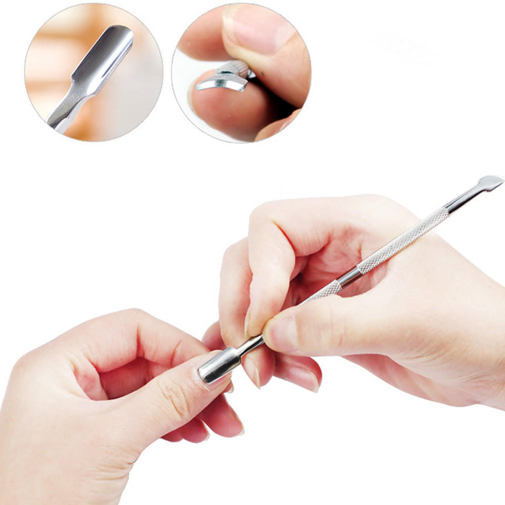 4 PC/set Double Ended Nail Pusher Romover Cuticle Manicure Pedicure Nail Cleaner_voghion.com