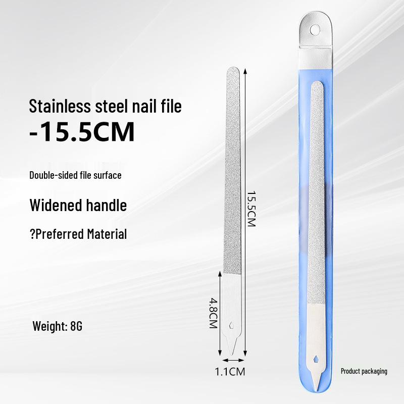 Double-Sided Stainless Steel Nail File For Manicure & Pedicure_voghion.com