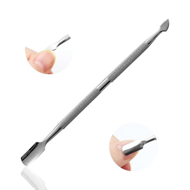 Repousse-cuticules double embout en acier inoxydable pour pédicure, manucure et nail art (outil unisexe)_voghion.com