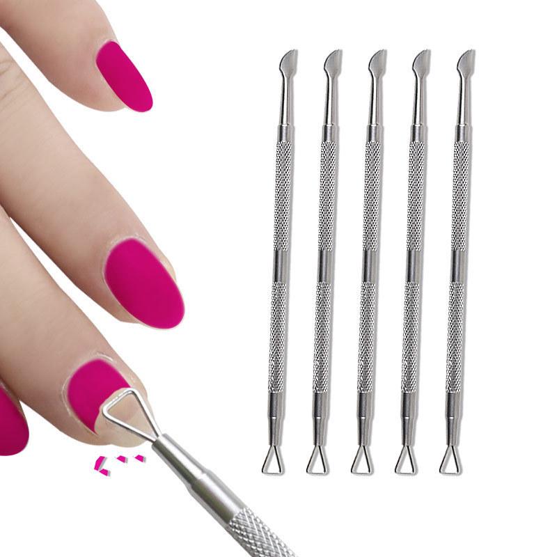 Double-ended Stainless Steel Cuticle Pusher And Nail Polish Tool_voghion.com